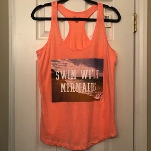 NWT Coral  Swim With Mermaids Graphic Tank- Lg